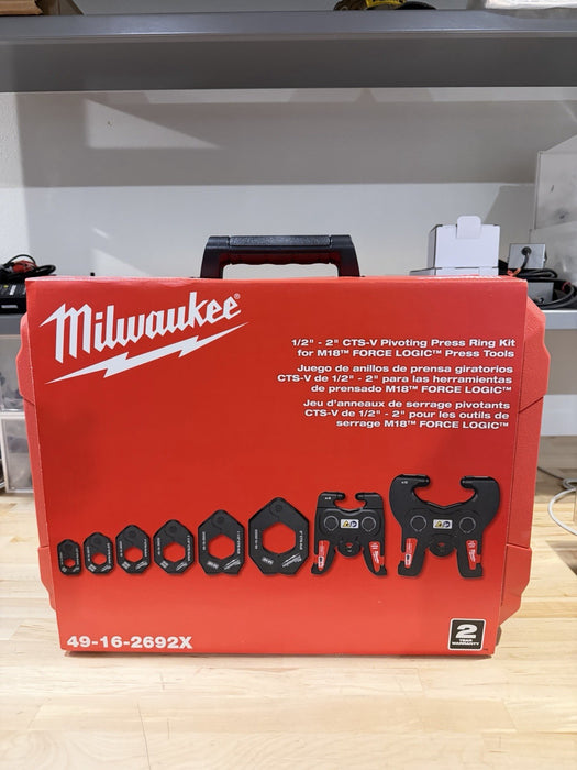 MILWAUKEE 49-16-2692X 1/2"-2" CTS-V PIVOTING PRESS RING KIT FOR FORCE LOGIC NEW