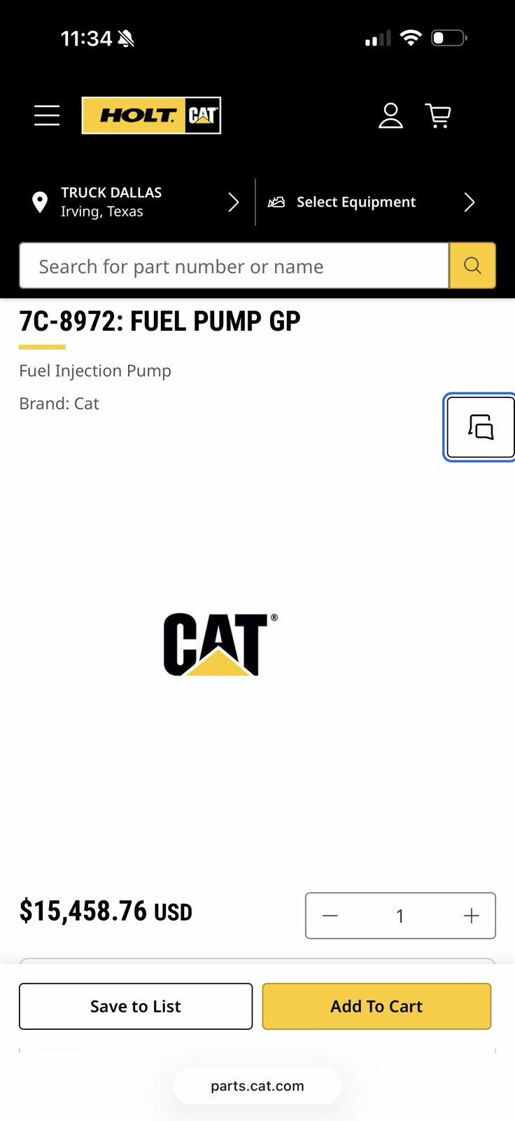 CAT 7C-8972 FUEL PUMP GP