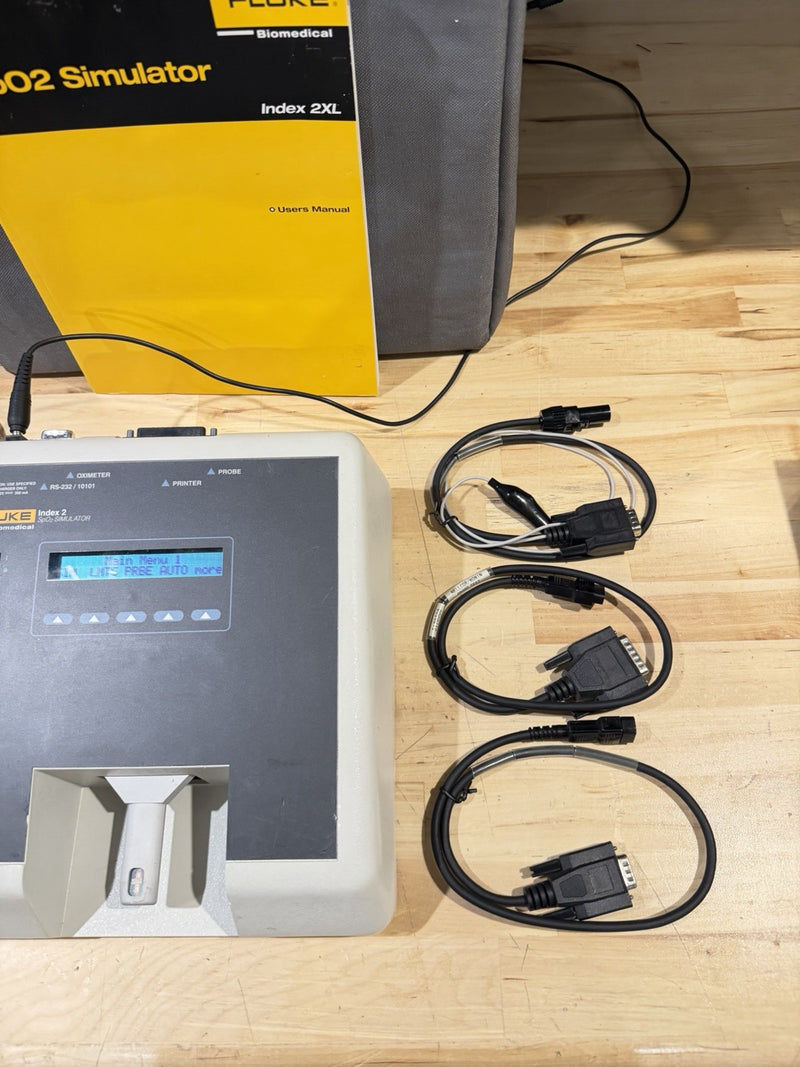 FLUKE INDEX 2 SPO2 SIMULATOR W/ ACCESSORIES (TESTED) SHIPS FREE