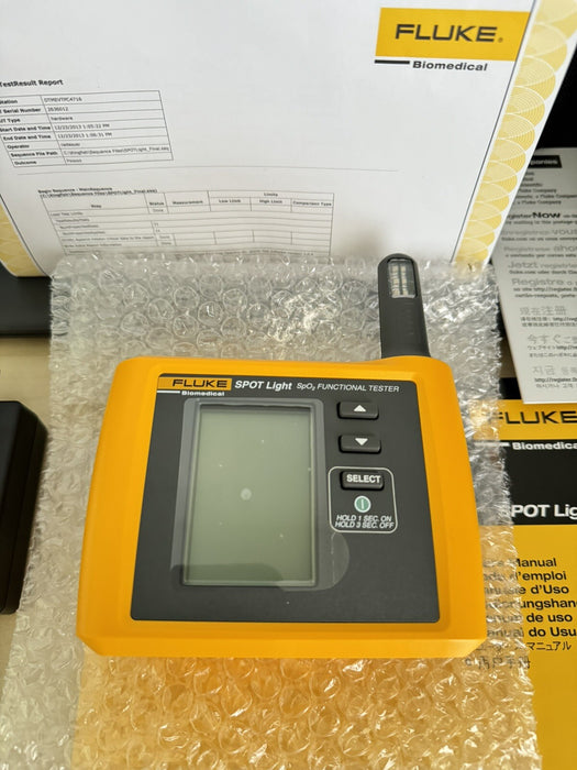 FLUKE BIOMEDICAL SPO2 SPOT LIGHT VITAL SIGB FUNCTIONAL TESTER SIMULATOR