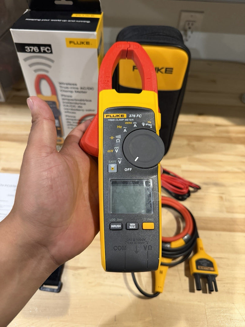 FLUKE 376FC WIRELESS TRUE RMS AC/DC CLAMP METER W/LEADS - SHIPS FAST NEW
