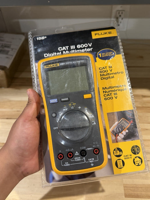 FLUKE 15B+ DIGITAL MULTIMETER CAT III 600V (NEW FACTORY SEALED) SHIPS FAST