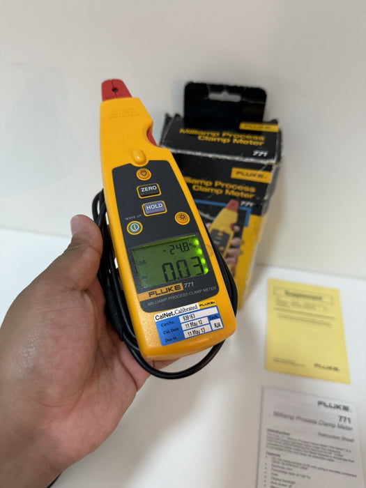 FLUKE 771 MILLIAMP PROCESS CLAMP METER WITH BAG & MANUALS