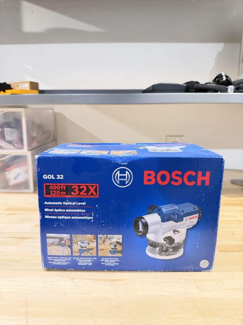 BOSCH GOL 32 AUTOMATIC OPTICAL LEVEL 400FT/120M 32X (NEW SEALED)