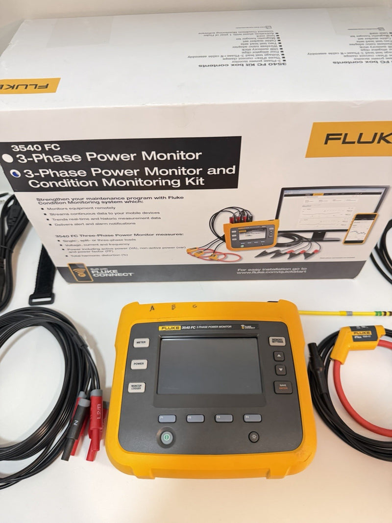 FLUKE 3540 FC 3-PHASE POWER MONITOR KIT FREE SHIPPING