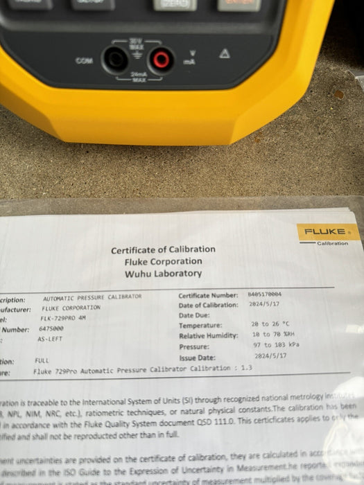 FLUKE 729PRO 4M AUTOMATIC PRESSURE CALIBRATOR MFG-2024 CALIBRATED 2024 NEW SEALED