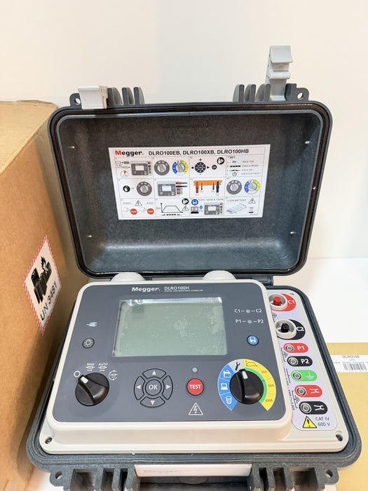 MEGGER DLRO100HB DIGITAL LOW RESISTANCE OHMMETER (NEW FACTORY SEALED) CAL 2025