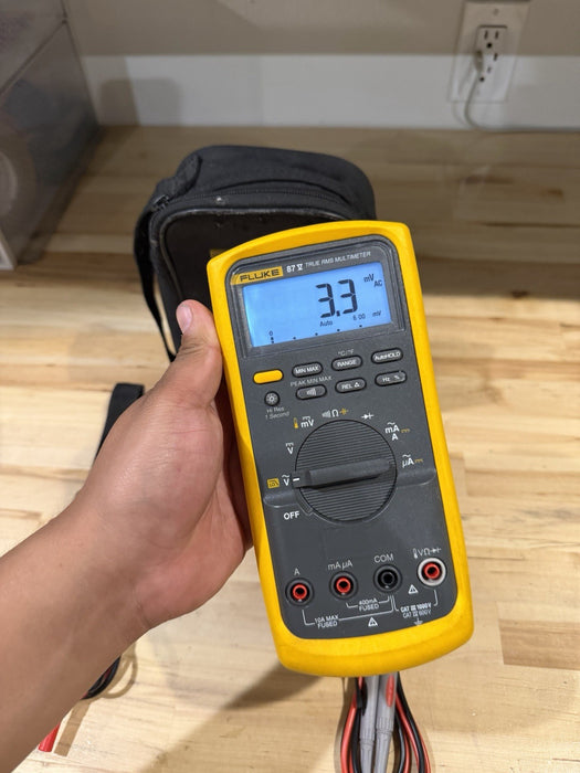 FLUKE 87V TRUE RMS MULTIMETER KIT W/ LEADS (TESTED) SHIPS FAST