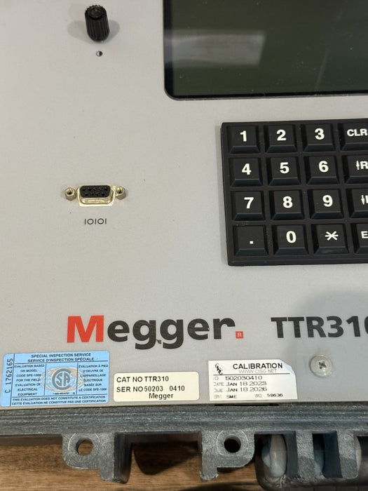 MEGGER TTR310 THREE PHASE TRANSFORMER TURNS RATIO TESTER CALIBRATED 2026