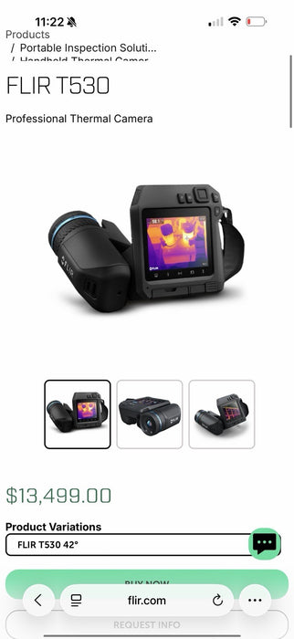 FLIR T530 42° THERMAL IMAGING CAMERA CALIBRATED 2025