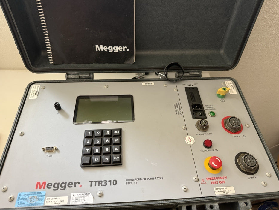 MEGGER TTR310 THREE PHASE TRANSFORMER TURNS RATIO TESTER CALIBRATED 2026