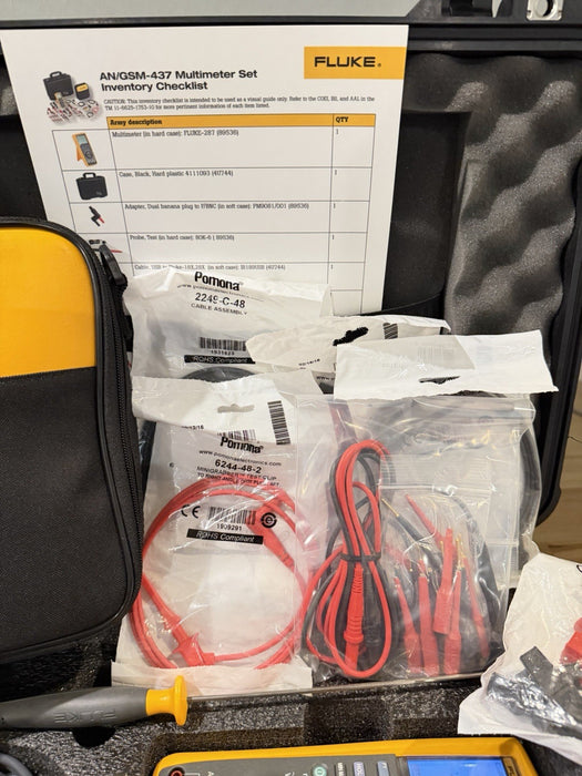 FLUKE 287 AN/GSM-437 DIGITAL MULTIMETER TESTER KIT TESTED