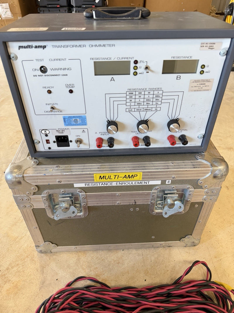 MULTI-AMP 830280 MEGGER TRANSFORMER OHMMETER 5A WINDING RESISTANCE TESTER