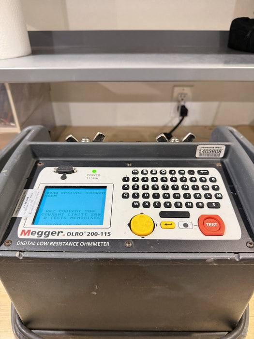 MEGGER DLRO 200-115 DIGITAL LOW RESISTANCE OHMMETER TESTED