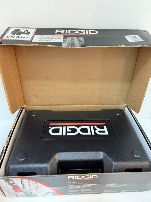 RIDGID RP 241 PRESS TOOL KIT W/ BATTERIES & CHARGER &  1/2" TO 1" PRO PRESS JAWS