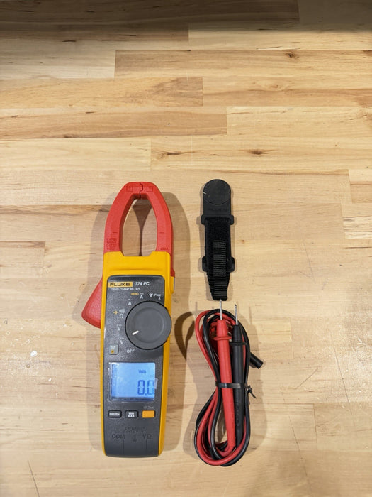 FLUKE 374 FC TRMS CLAMP METER W/ LEADS & CLIPS (TESTED) SHIPS FAST
