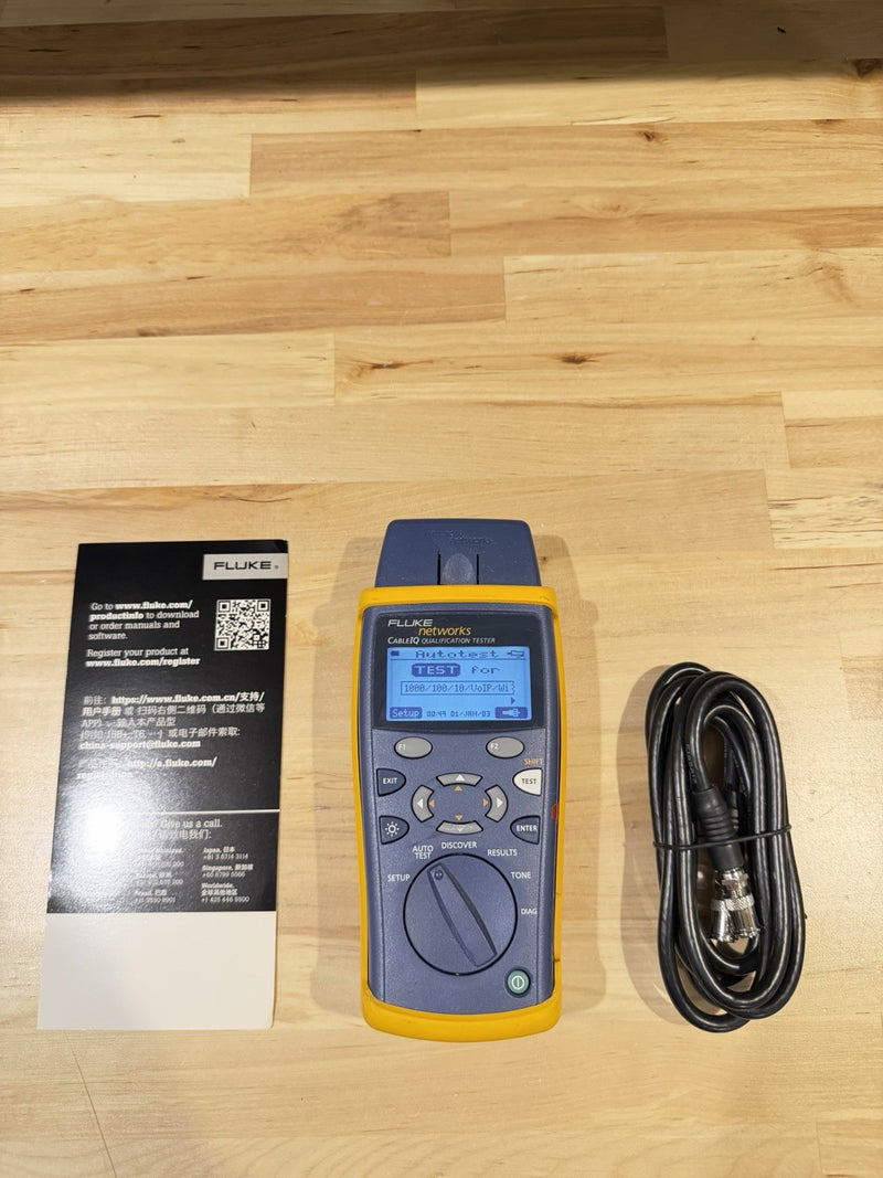 FLUKE NETWORKS CABLE IQ QUALIFICATION TESTER (TESTED) SHIPS FAST