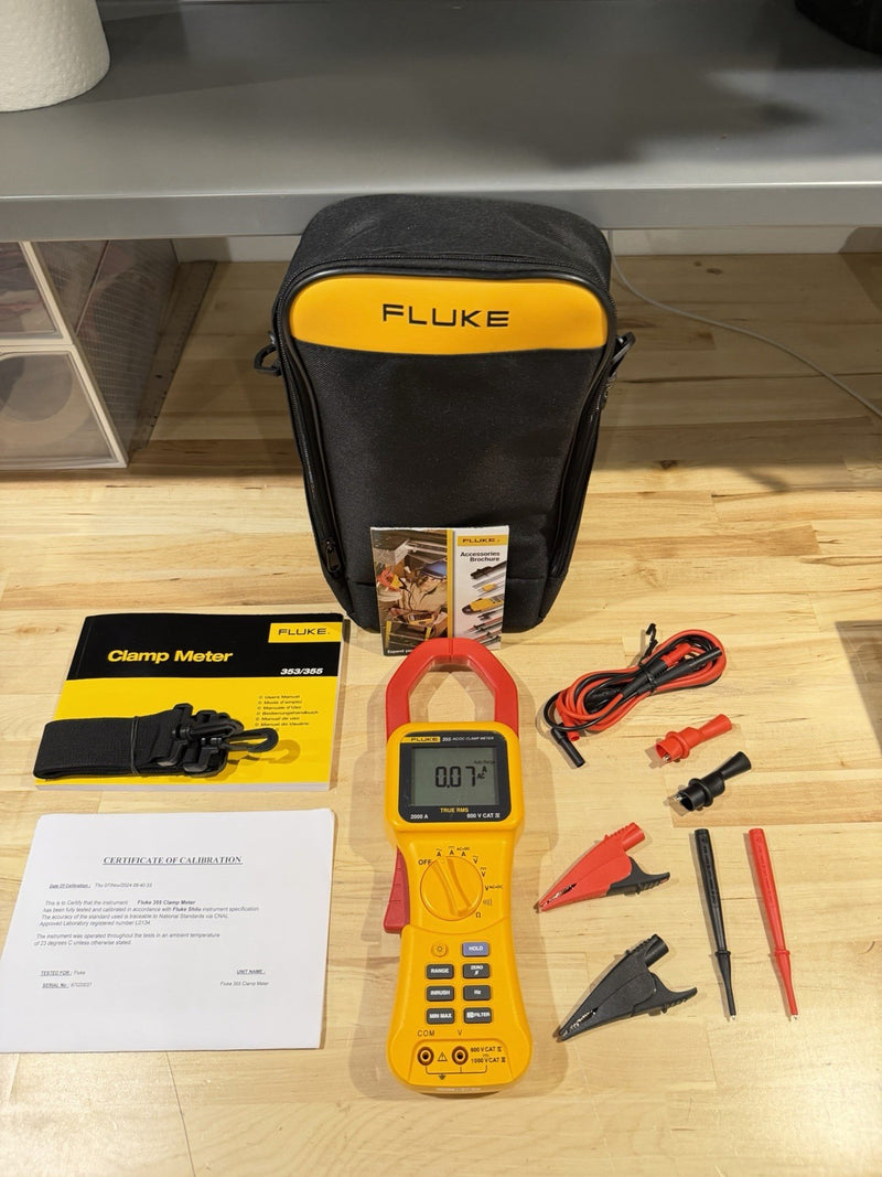 FLUKE 355 AC/DC CLAMP METER 2000A CALIBRATED 2024 TESTED