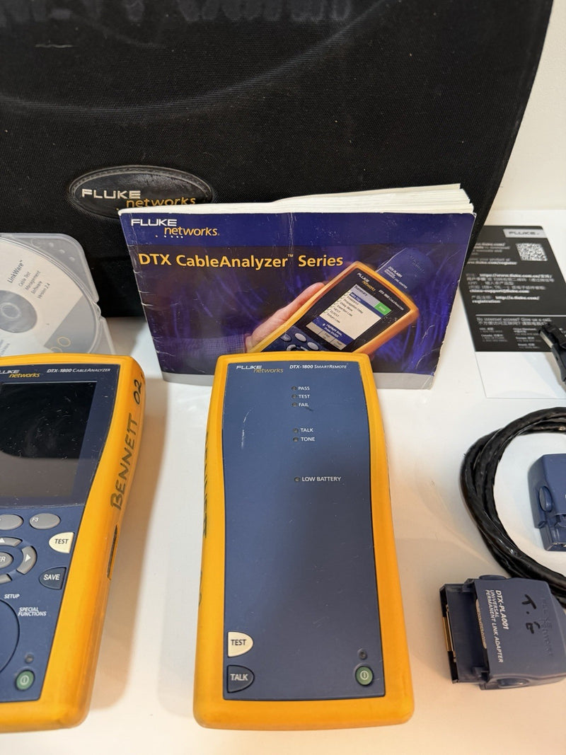 FLUKE NETWORKS DTX-1800 DTX CABLE ANALYZER KIT & PLA001 TESTED