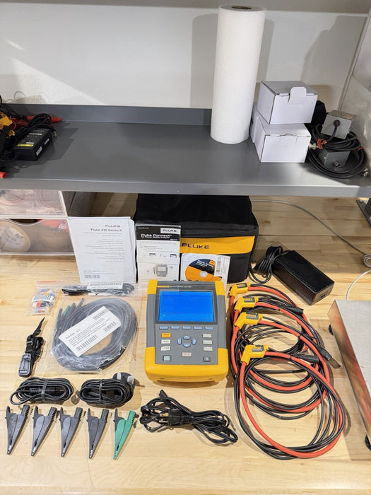 FLUKE 434 SERIES II ENERGY ANALYZER KIT W/ACCESSORIES - SHIPS FREE (TESTED)