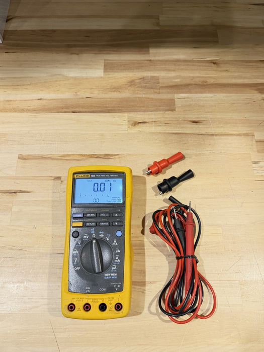 FLUKE 189 TRUE RMS MULTIMETER WITH LEADS & CLIPS TESTED