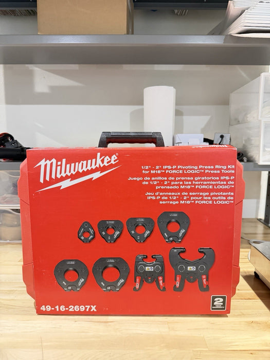 MILWAUKEE 49-16-2697X  1/2”-2” IPS-P PIVOTING PRESS RING KIT -NEW FACTORY SEALED