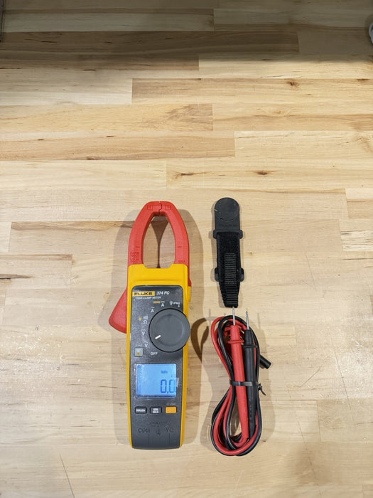 FLUKE 374 FC TRMS CLAMP METER W/ LEADS & CLIPS (TESTED) SHIPS FAST