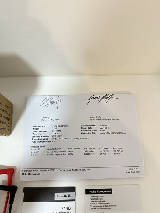 FLUKE 714B THERMOCOUPLE CALIBRATOR (NEW FACTORY SEALED) MFD-2024 (CAL-2024) NEW