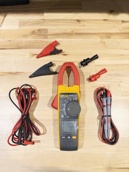 FLUKE 376FC WIRELESS TRUE RMS AC/DC CLAMP METER W/LEADS - SHIPS FAST