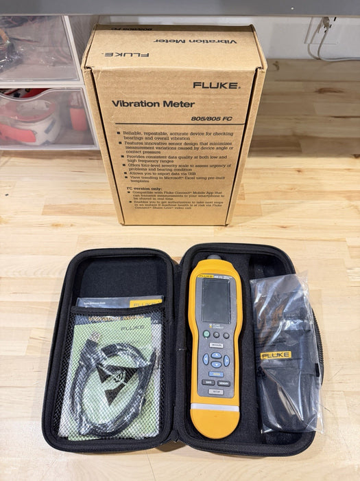 FLUKE 805 FC VIBRATION METER W / ACCESSORIES (NEW FACTORY SEALED) SHIPS FAST