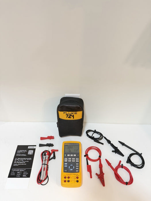 FLUKE 724 TEMPERATURE CALIBRATOR METER W/ LEADS & ACCESSORIES (TESTED)SHIPS FAST