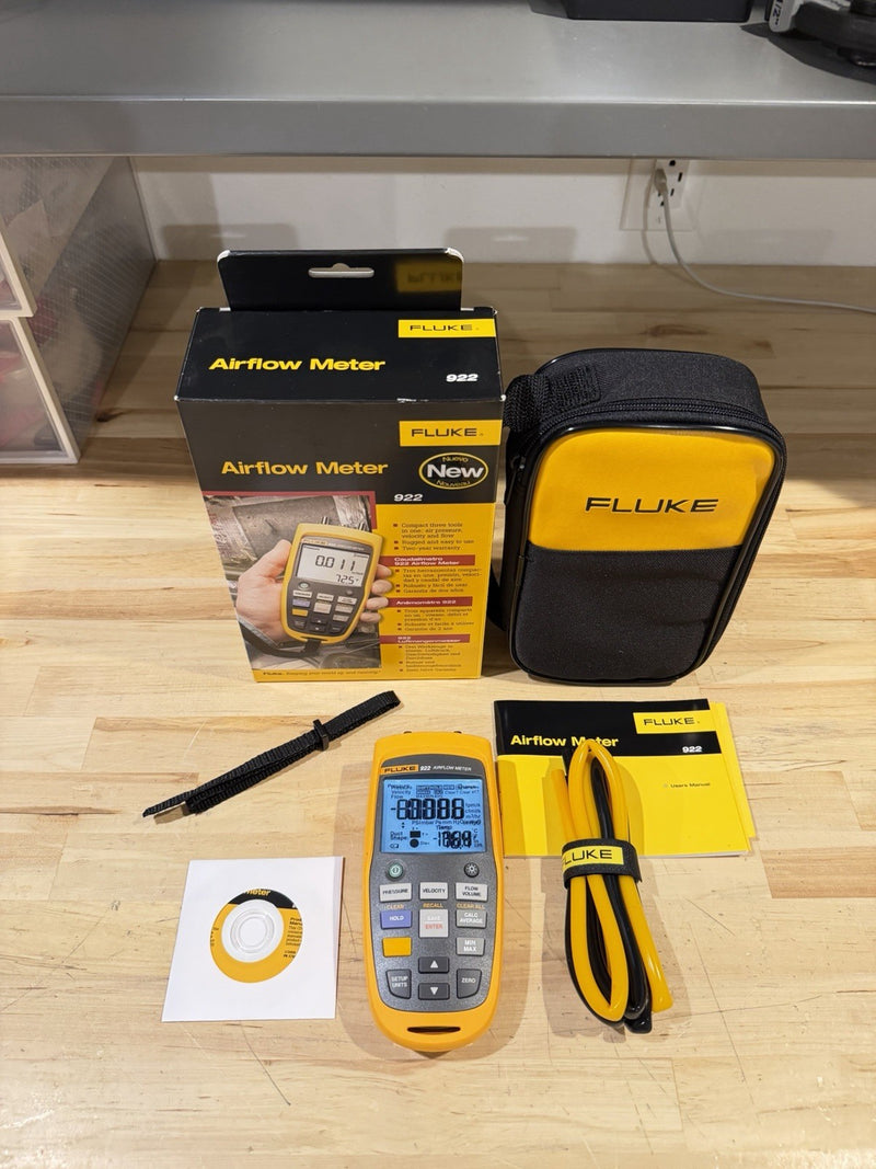 FLUKE 922 AIRFLOW METER KIT W / ACCESSORIES- SHIPS FAST (NEW SEALED)