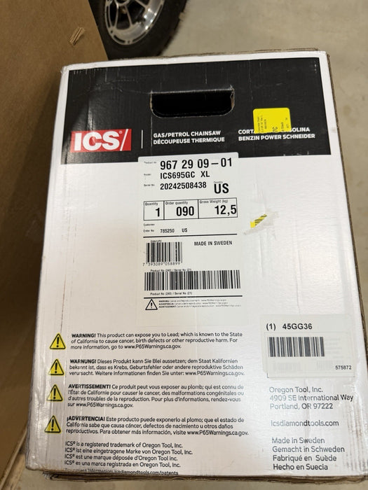 ICS 695XL-16 F4 16IN 575872 GAS CONCRETE CUTTING CHAINSAW PACKAGE (NEW SEALED)