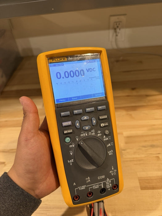 FLUKE 289 TRUE RMS ELECTRONIC LOGGING DIGITAL MULTIMETER W/ LEADS & CLIPS