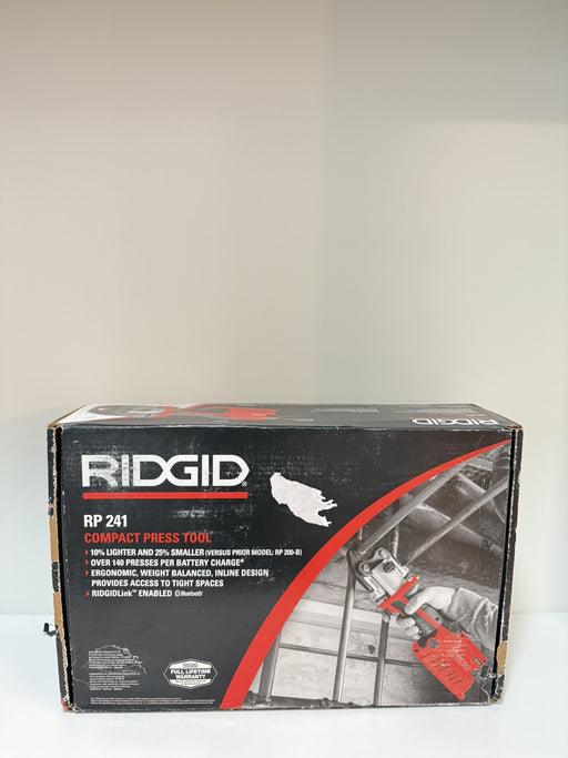 RIDGID RP 241 PRESS TOOL KIT W/ BATTERIES & CHARGER &  1/2" TO 1" PRO PRESS JAWS