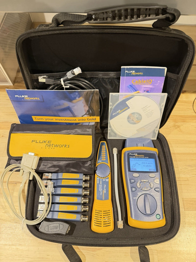 FLUKE NETWORKS CABLE IQ QUALIFICATION TESTER KIT TESTED