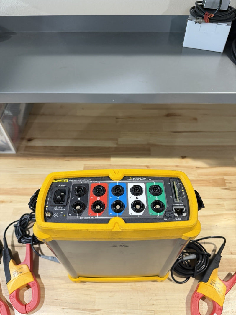 FLUKE 1750 3-PHASE POWER QUALITY RECORDER W / 3 3140R AC CLAMPS/FREE SHIPPING