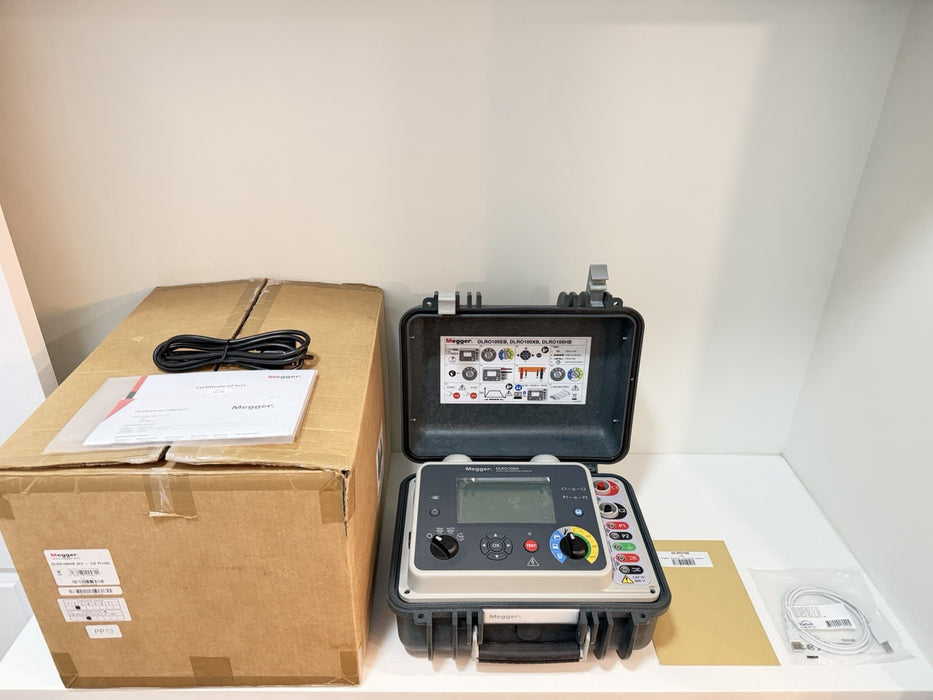 MEGGER DLRO100HB DIGITAL LOW RESISTANCE OHMMETER (NEW FACTORY SEALED) CAL 2025
