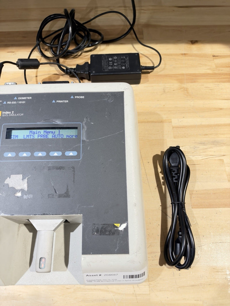FLUKE INDEX 2 SPO2 SIMULATOR W/ ACCESSORIES (TESTED) SHIPS FREE