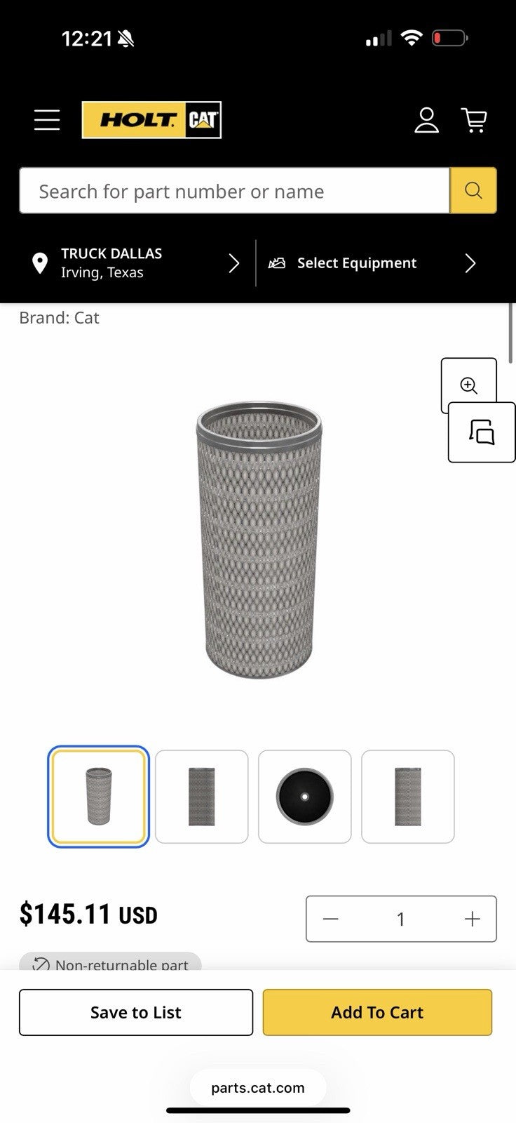 CAT 1N-4864 ENGINE AIR FILTER