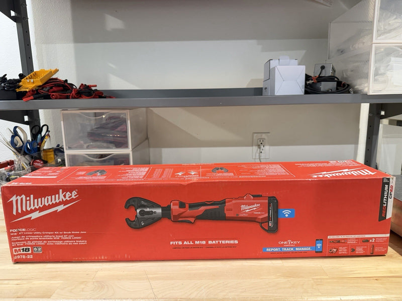MILWAUKEE 2978-22 M18 18V 6T LINEAR UTILITY CRIMPER KIT WITH BATTERY & CHARGER