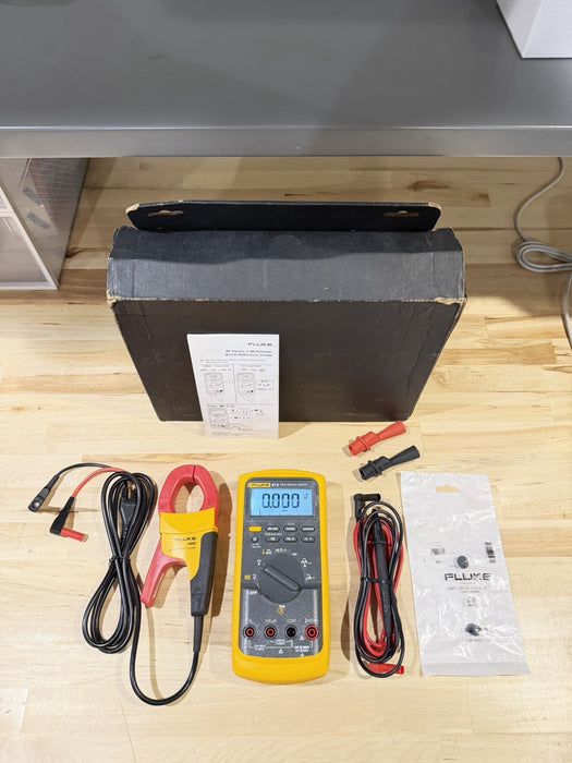 FLUKE 87V TRUE RMS MULTIMETER KIT W/ LEADS & I400 KIT (TESTED) SHIPS FAST