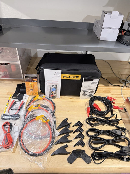 FLUKE 1738 POWER LOGGER KIT 3 PHASE W/ACCESSORIES (TESTED) FREE SHIPPING