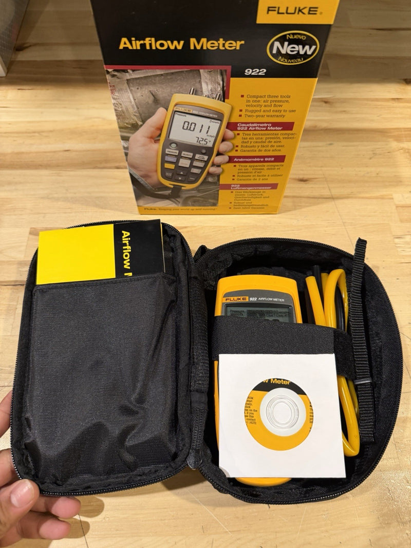 FLUKE 922 AIRFLOW METER KIT W / ACCESSORIES- SHIPS FAST (NEW SEALED)