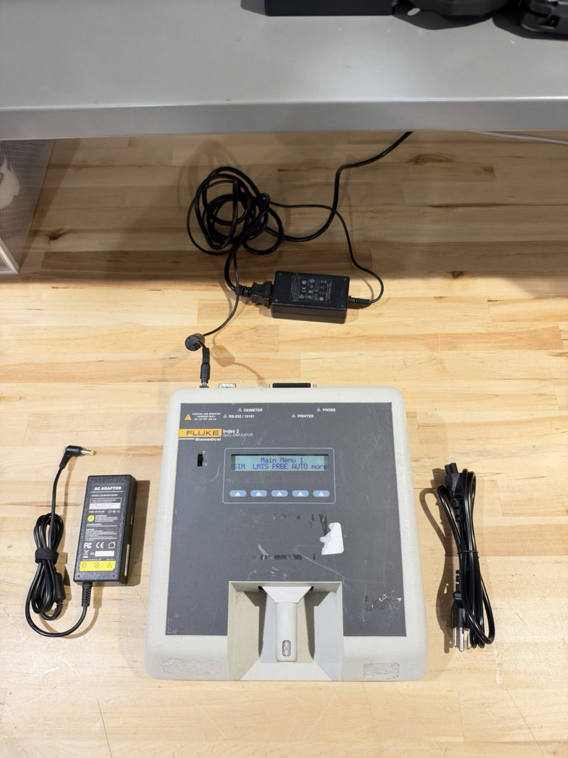 FLUKE INDEX 2 SPO2 SIMULATOR W/ ACCESSORIES (TESTED) SHIPS FREE