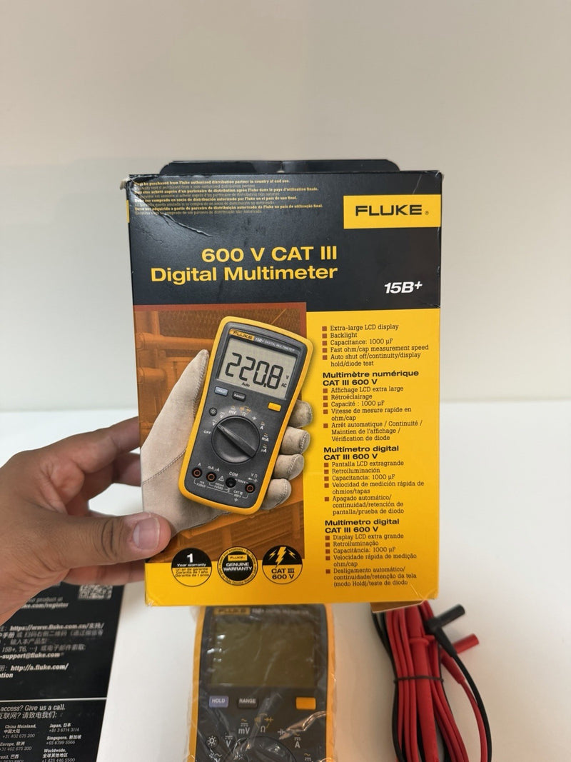 FLUKE 15B+ CAT III 600V DIGITAL MULTIMETER