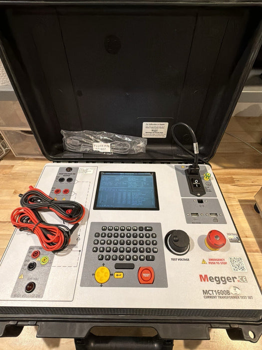 MEGGER MCT1600B CURRENT TRANSFORMER TEST SET WITH LEADS & CHARGER TESTED