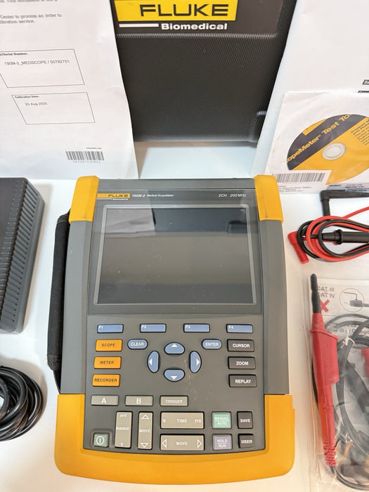 FLUKE 190M-2 MEDICAL SCOPEMETER 2CH 200MHZ OSCILLOSCOPE TESTED