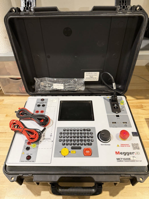 MEGGER MCT1600B CURRENT TRANSFORMER TEST SET WITH LEADS & CHARGER TESTED