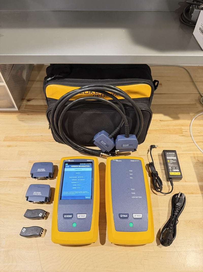 FLUKE NETWORKS DSX2-5000 2 CAT6 CAT6A LAN CABLE CERTIFIER TESTER CALIBRATED 2026